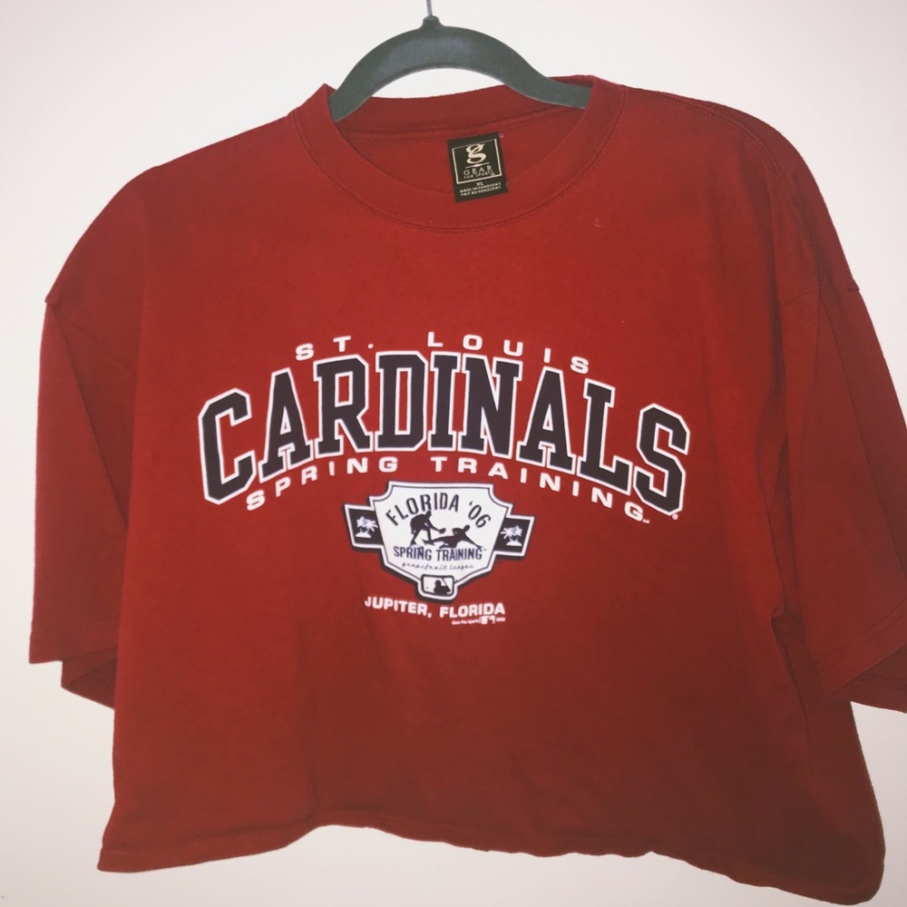 OVERSIZED VINTAGE CROPPED CARDINALS T-SHIRT